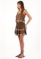 Topmark Falda Corta Con Boleros Café Para Mujer de topmark