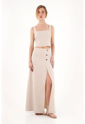 Camisa Crudo De Manga Sisa Para Mujer