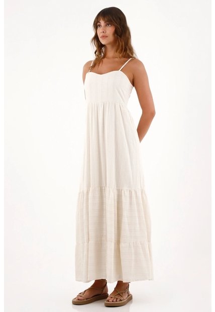 Topmark Vestido Largo De Tiras Graduables Gris Para Mujer