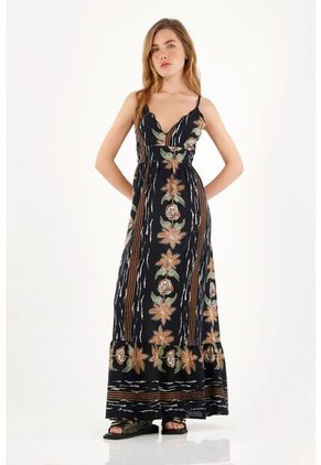 Topmark Vestido Largo Estampado Con Escote Cruzado Para Mujer