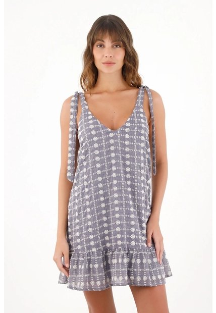 Topmark Vestido Corto Con Escote En V Morado Para Mujer