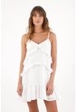 Topmark Vestido Corto Con Boleros Crudo Con Textura Ligera Para Mujer de topmark