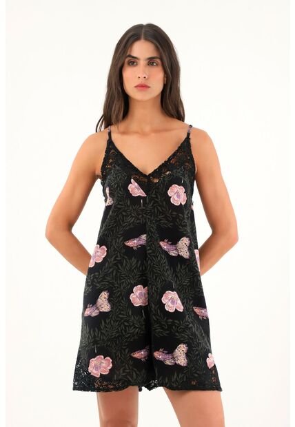 Topmark Enterizo Corto Con Estampado De Peces Para Mujer