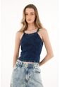 Topmark Camiseta Crop Azul Overdye Para Mujer de topmark