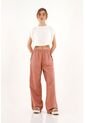 Topmark Pantalón Recto De Pretina Elástica Naranja Para Mujer de topmark