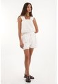 Topmark Short De Tela Con Textura Crudo De Ajuste Cómodo Para Mujer de topmark