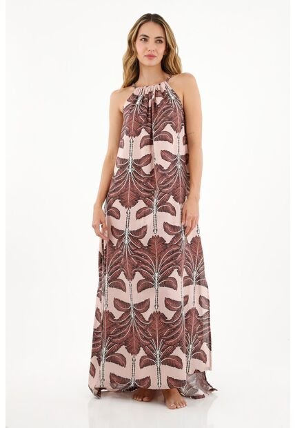 Vestido Cuello Halter Estampado Para Mujer