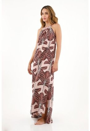 Vestido Cuello Halter Estampado Para Mujer