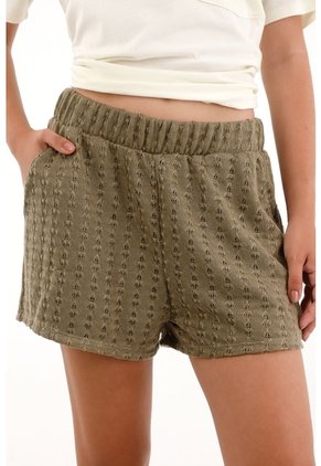 Topmark Short Con Pretina Elástica Tejido Verde Para Mujer