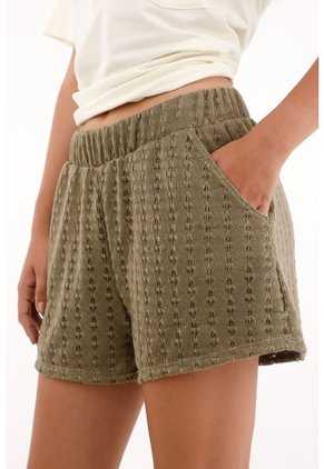 Topmark Short Con Pretina Elástica Tejido Verde Para Mujer