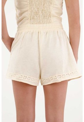 Topmark Short Con Encaje Crudo Para Mujer