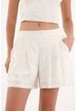 Topmark Short Con Tela Bordada En Delantero Crudo Para Mujer de topmark