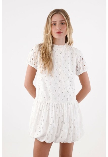 Topmark Vestido Con Ojalillo Crudo Para Mujer
