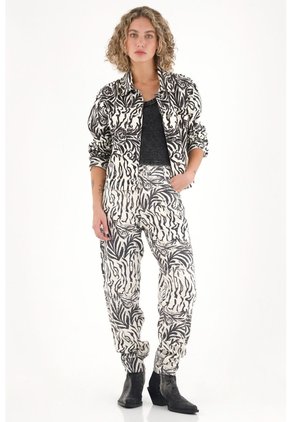 Topmark Jean Mom En Dril Estampado Para Mujer