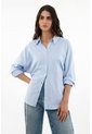 Camisa Clásica Azul Para Mujer de topmark