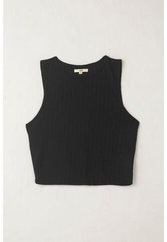 Topmark Camiseta Manga Sisa Tejida Negra Para Mujer topmark