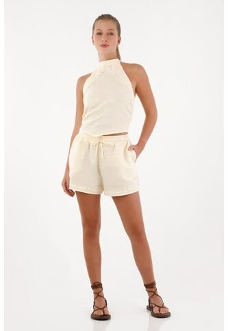 Topmark Short Con Encaje Crudo Para Mujer topmark