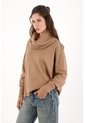 Topmark Buzo Cuello Tortuga Amplio Café Para Mujer de topmark