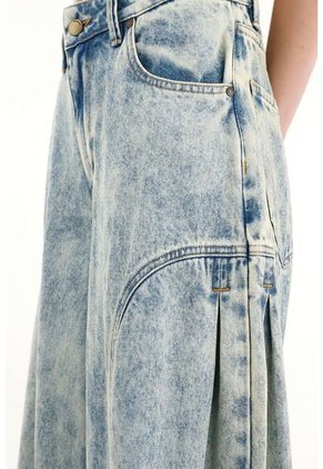 Topmark Jean Wide Leg Tiro Alto Azul Claro Para Mujer