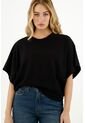 Camiseta Negra Oversize Para Mujer de topmark