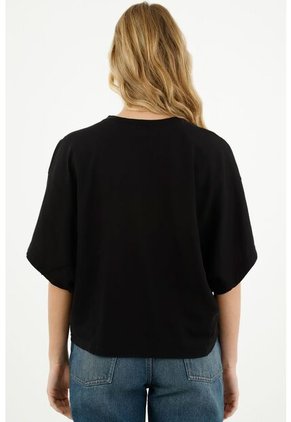 Camiseta Negra Oversize Para Mujer