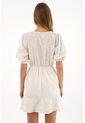 Topmark Vestido Corto De Mangas Con Volumen Café Para Mujer de topmark