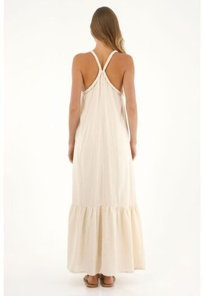 Topmark Vestido Largo De Tela Con Textura Crudo Para Mujer