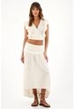 Topmark Camisa Crop Manga Sisa Crudo Para Mujer de topmark