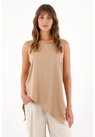 Topmark Camiseta Manga Sisa Gris De Silueta Ajustada Para Mujer topmark