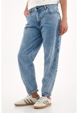 Topmark Jean Boyfriend Tiro Medio Azul Para Mujer topmark