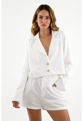 Chaqueta Tipo Blazer Crudo Para Mujer