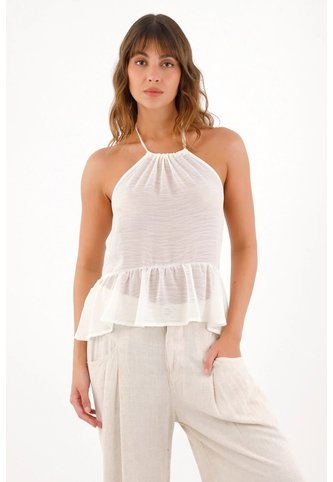 Topmark Camisa Cuello Halter Con Bolero Crudo Para Mujer topmark