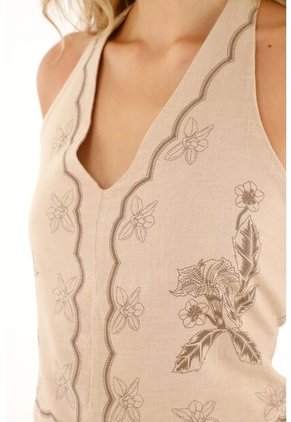 Topmark Camisa Crop Con Estampado Especial Crudo Para Mujer