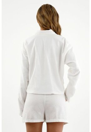 Chaqueta Tipo Blazer Crudo Para Mujer