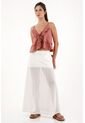Falda Larga Con Detalles De Transparencia Crudo Para Mujer de topmark