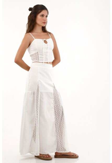 Topmark Camisa Crop De Tiras Crudo Para Mujer