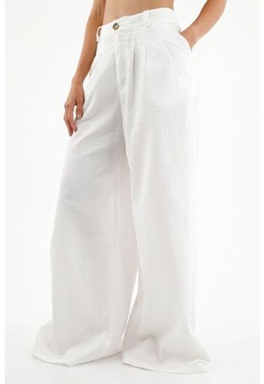 Pantalon Wide Leg Crudo Para Mujer