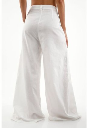 Pantalon Wide Leg Crudo Para Mujer