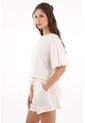 Topmark Camisa Con Mangas Abombachadas Crudo Para Mujer de topmark
