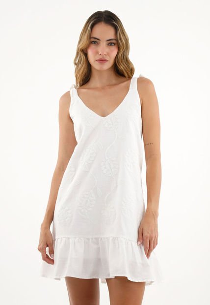 Vestido Estampado Con Bolero En Escote Para Mujer