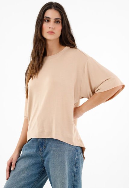 Camiseta Café Con Ruedo Largo Para Mujer
