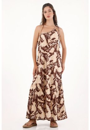 Topmark Vestido Largo One Shoulder Estampado Para Mujer