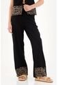 Topmark Pantalón Negro Recto Con Pretina Elástica Para Mujer de topmark