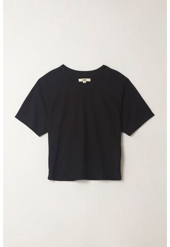 Topmark Camiseta Ajustada Acanalada Negra Para Mujer topmark