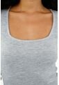 Camiseta Tipo Body Gris Para Mujer de topmark
