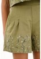 Short Con Estampado De Flores Verde Para Mujer de topmark