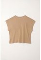 Topmark Camiseta Manga Corta Con Bolsillo Crudo Con Cuello Marcado Para Mujer de topmark