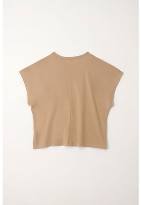 Topmark Camiseta Manga Corta Con Bolsillo Crudo Con Cuello Marcado Para Mujer