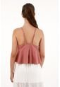 Camisa Con Detalles De Boleros Rosada Para Mujer de topmark