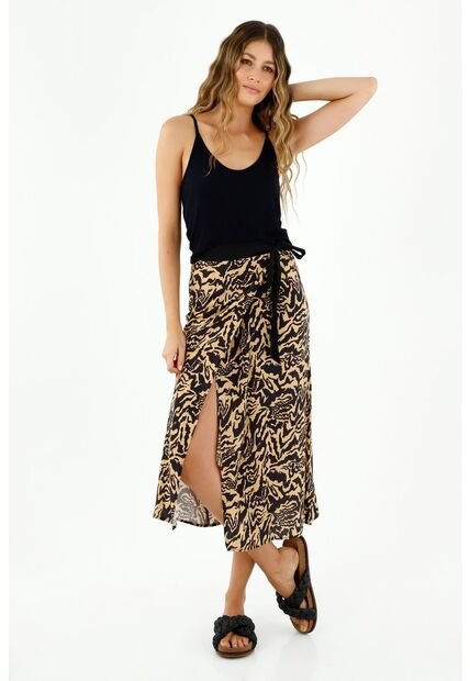 Falda Midi Para Mujer Animal Print